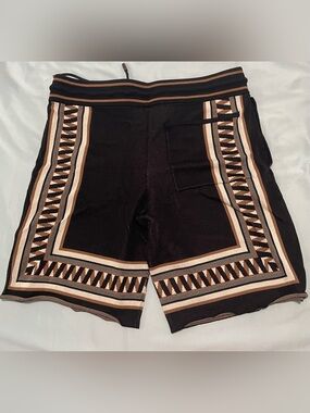 Calibre Black Knit Drawstring Shorts with Beige Trim